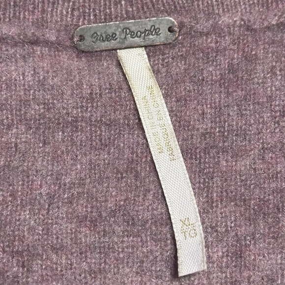 Free People So Low So High Sweater Womens XL Cashmere Cropped Oversized Pink - Picture 3 of 14
